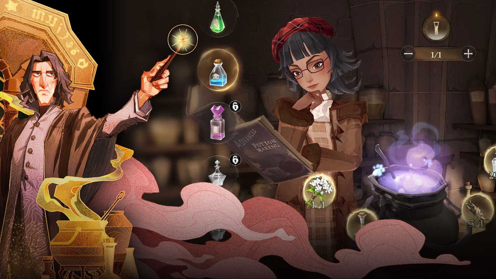 Students crafting potions in Harry Potter Magic Awakened.