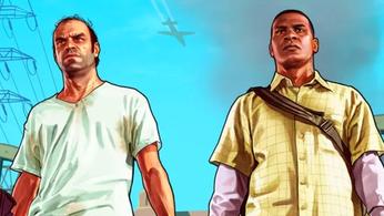 Franklin and Trevor from GTA V in a hand-drawn art style