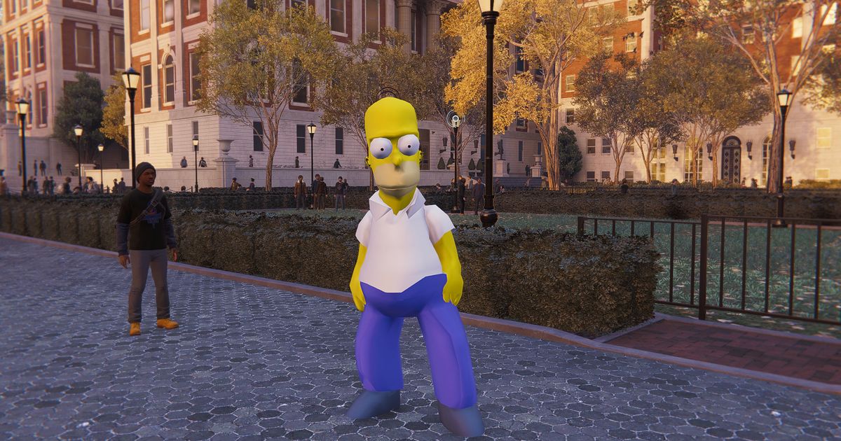An image of Homer Simpson in Marvel's Spider-Man Remastered.