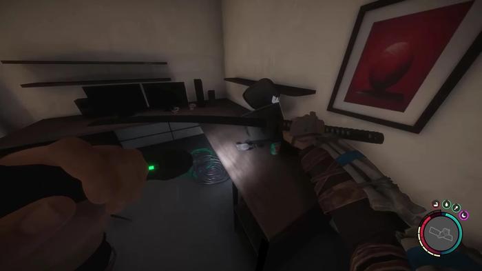 Screenshot of sword katana found in the bedroom of Sons of the Forest