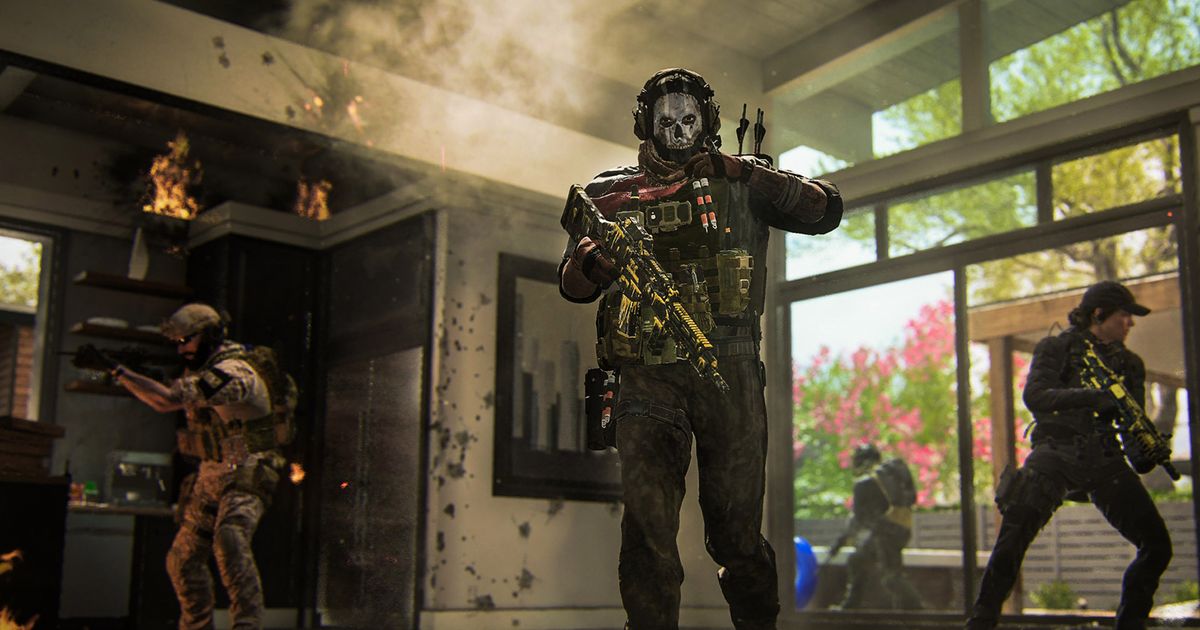 Modern Warfare 3 player holding guns inside house
