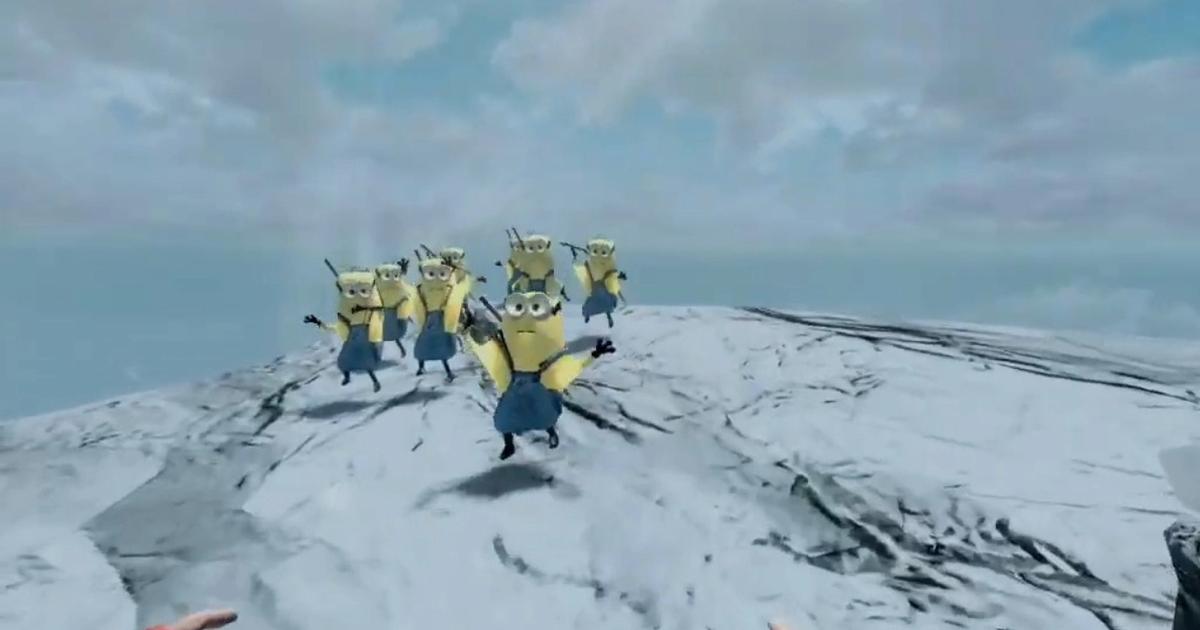 A screenshot of minions on Skyrim.