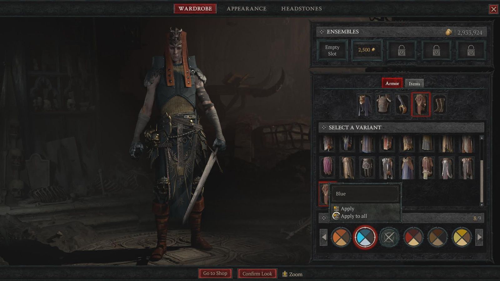 Diablo 4 helmet hide character equipment menu