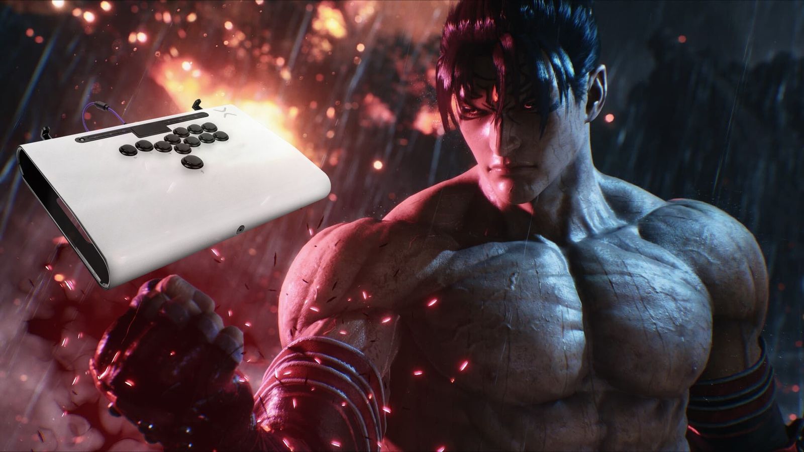 Tekken 8 protagonist Jin Kazama showing off a his new Victrix pro fs-12 