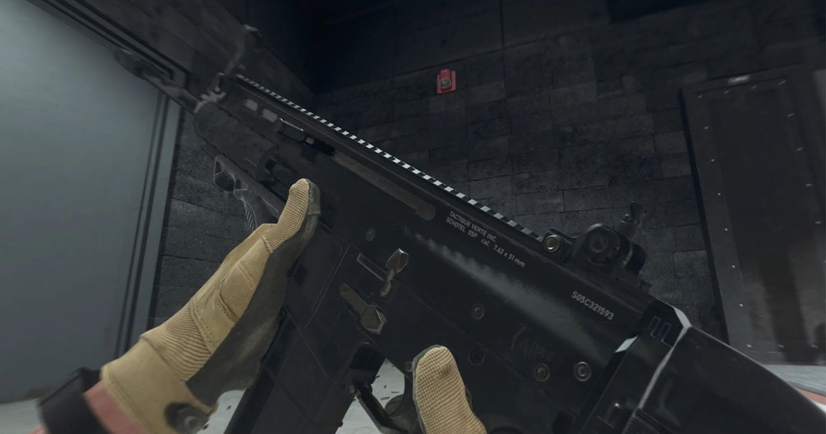 Screenshot of Modern Warfare 3 player holding TAQ V rifle