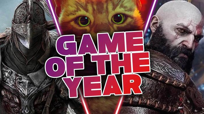 Gfinity's game of the year, featuring Stray, Elden Ring, and God of War: Ragnarok key art.