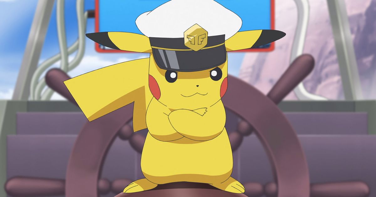 Pokemon Go Pikachu wearing captain's hat
