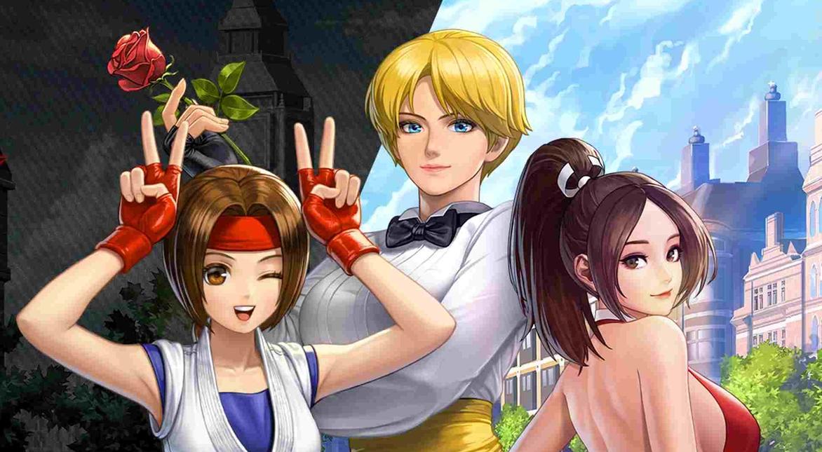 Image of three fighters in King of Fighters Arena.