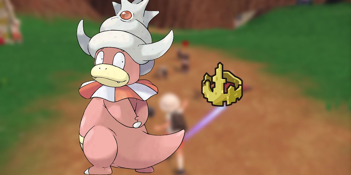 A Slowking stood next to the King's Rock in Pokemon Scarlet and Violet