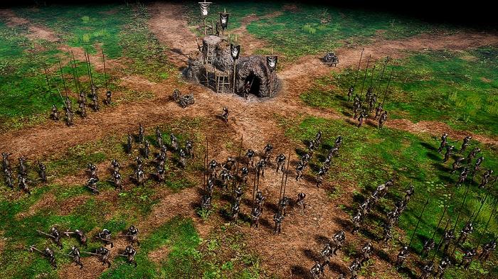 A battlefield in The Lord of the Rings: The Battle for Middle-earth 2.