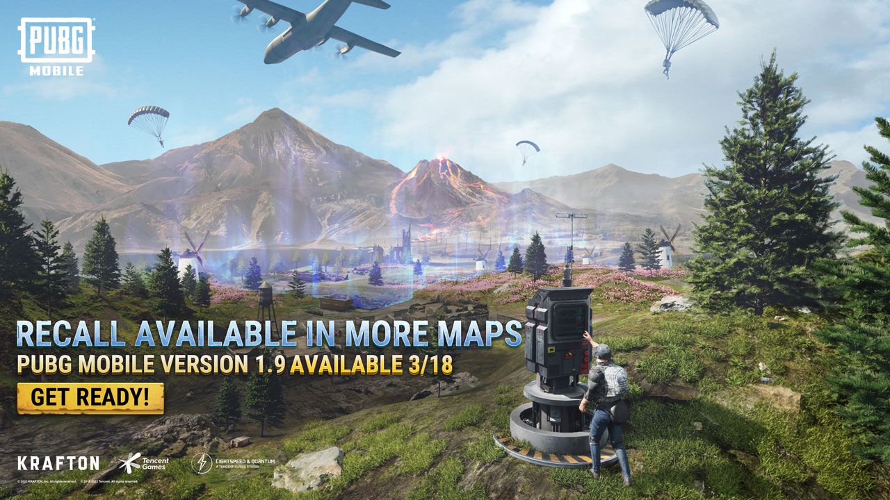 PUBG Mobile 1.9 extends the recall system to more maps.