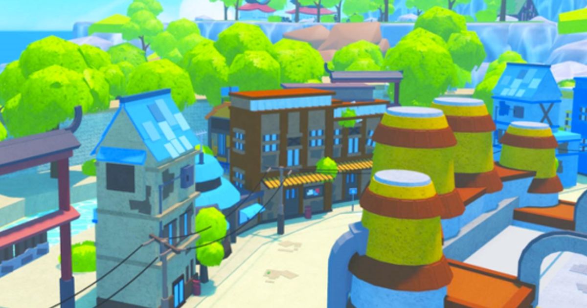 Image of a town build in Roblox Anime Battlegrounds X