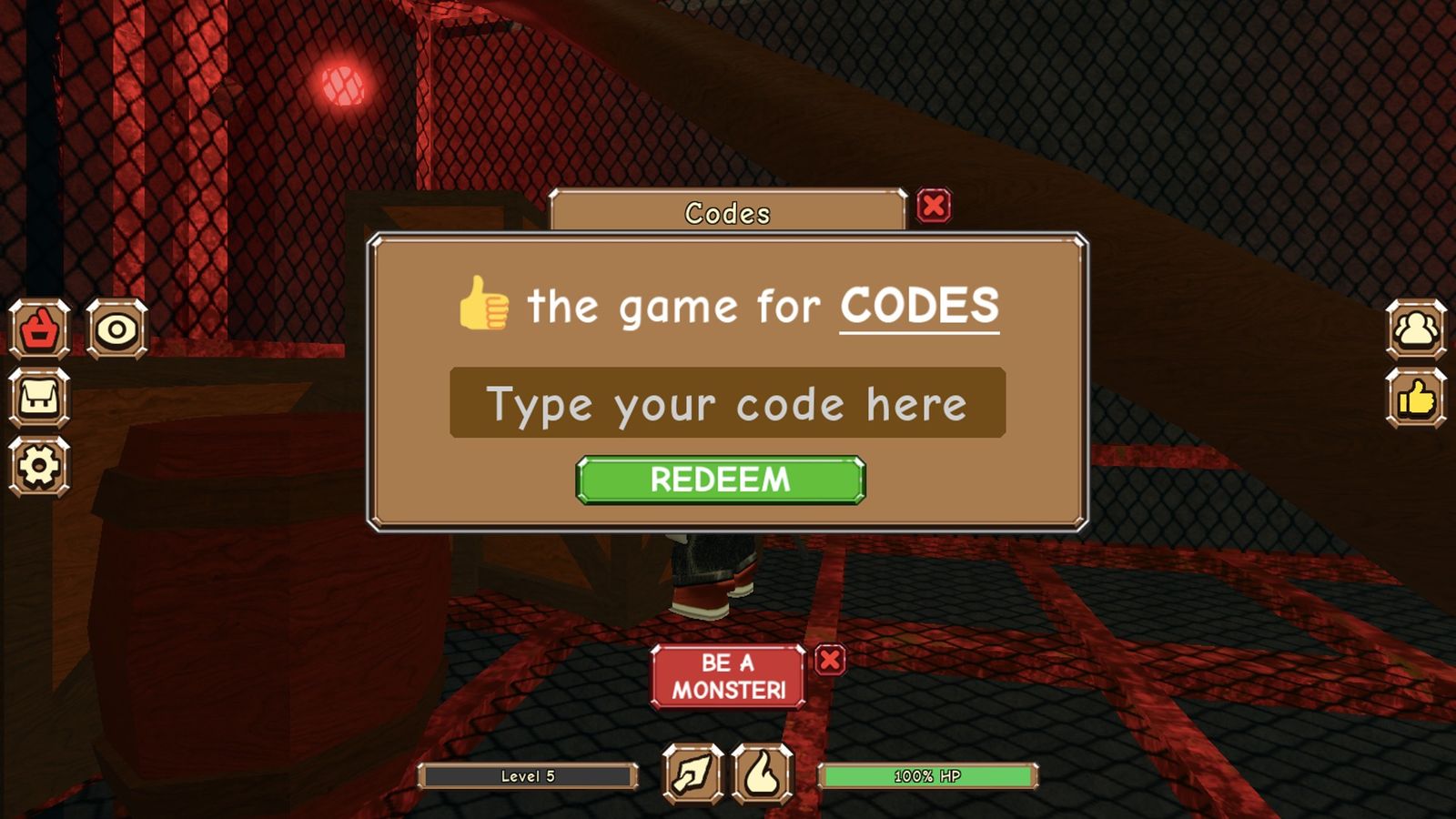 Image of The Maze Runner code redemption screen on Roblox