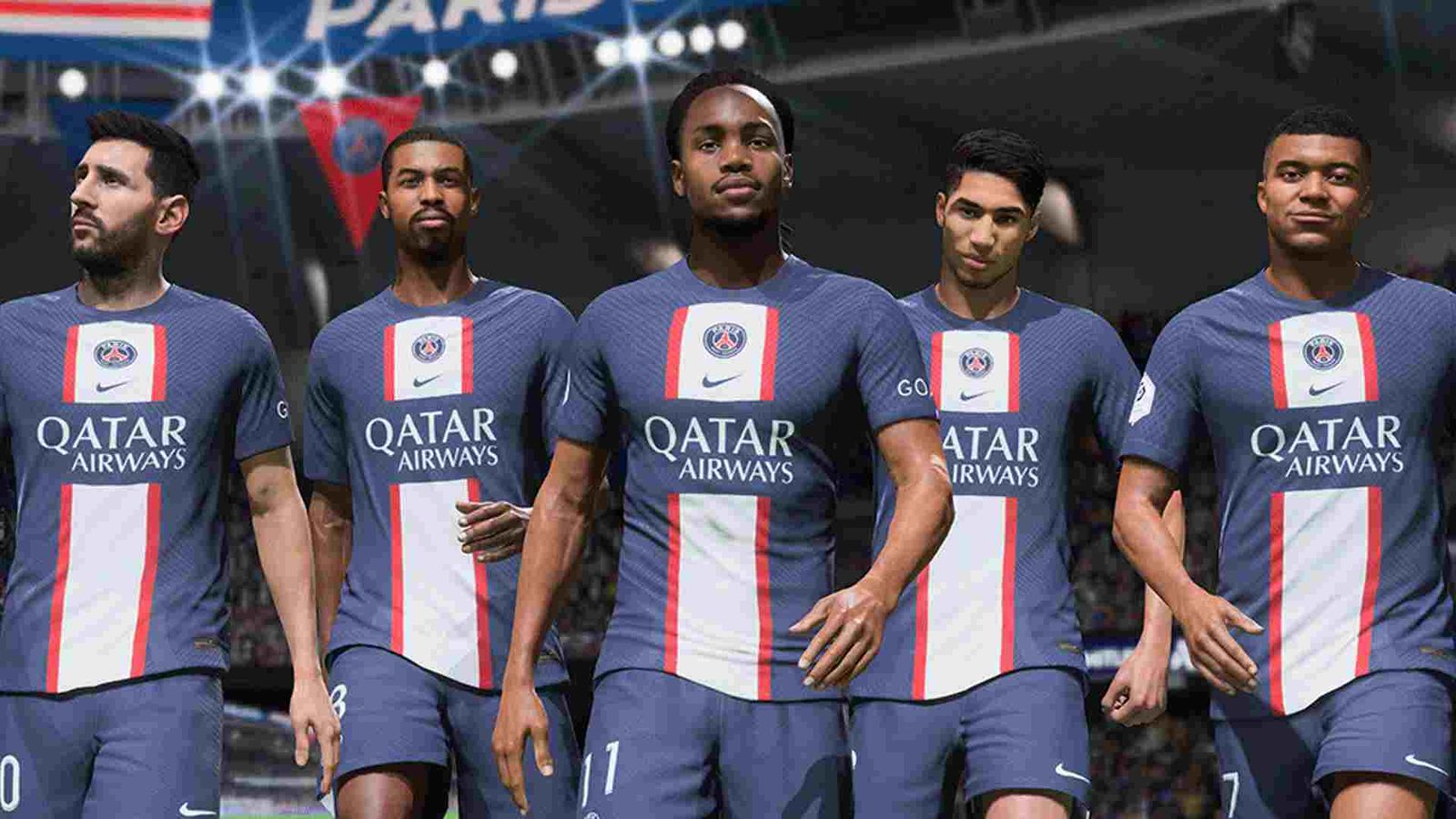 Image of Paris Saint-Germain players in FIFA 23.