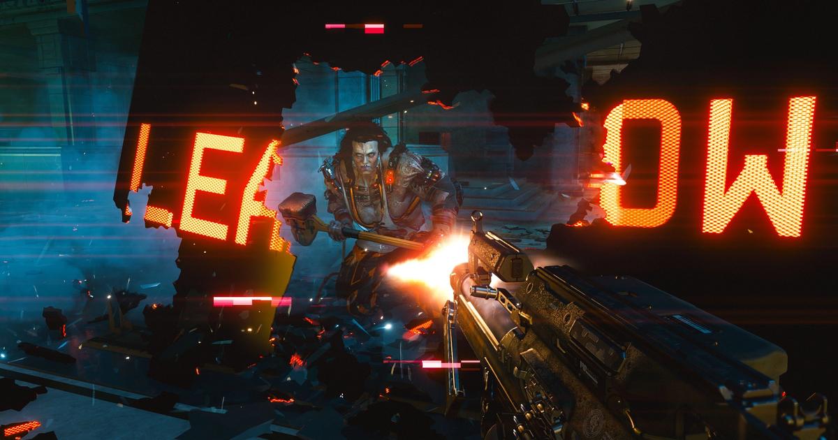 A promo screenshot for Cyberpunk 2077.