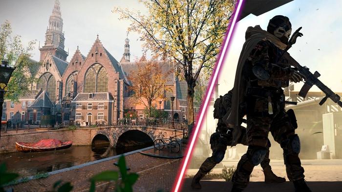 Screenshot of Amsterdam in Call of Duty and Warzone 2 player walking and holding gun