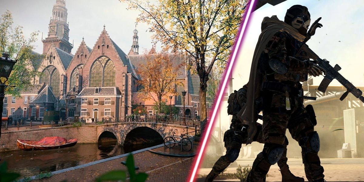 Screenshot of Amsterdam in Call of Duty and Warzone 2 player walking and holding gun