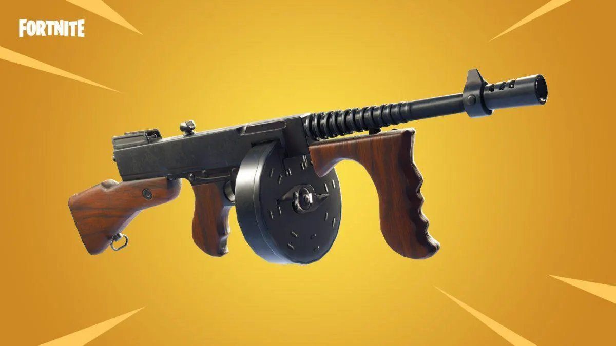 A leaked image of the Drum Gun, returning to Chapter 4 Season 4 of Fortnite.