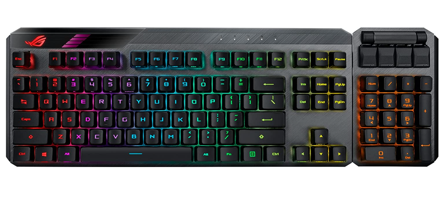 best gaming keyboard, product image of a TKL gaming keyboard with detachable number pad