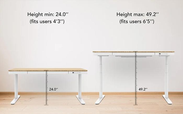 Flexispot Q8 review. Height differences