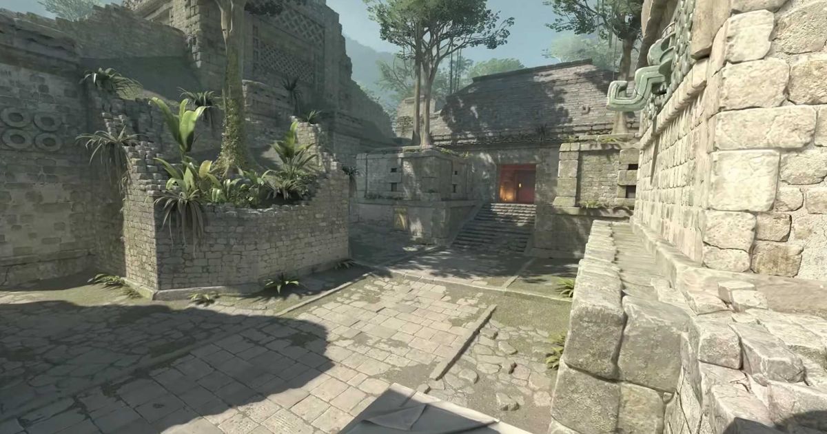 A stone-filled area in a map from Counter Strike 2.