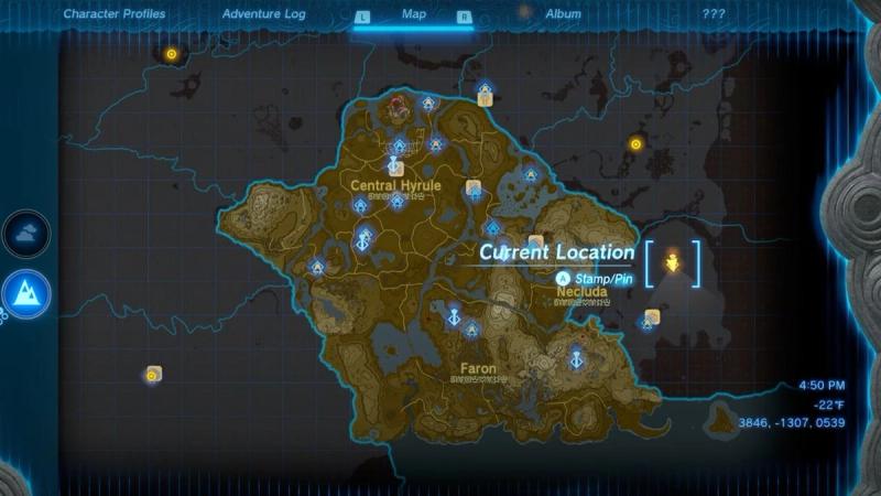 The Legend of Zelda: Breath of the Wild Lanayru Region Map Map for