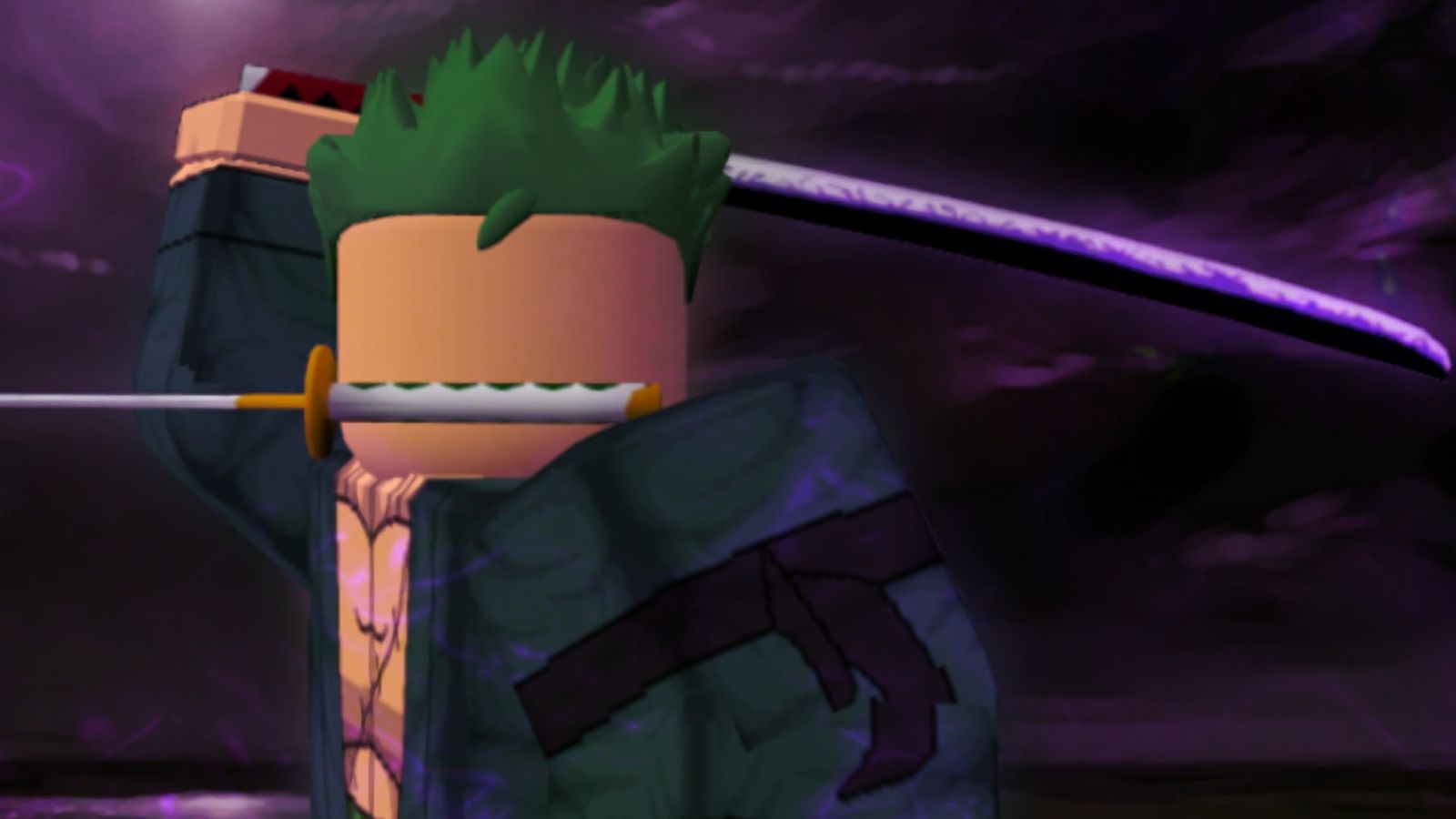 Image of a sword-wielding Roblox character in Cursed Seas.