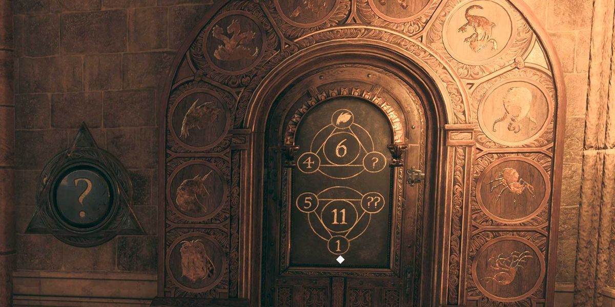 A door puzzle in Hogwarts Legacy.