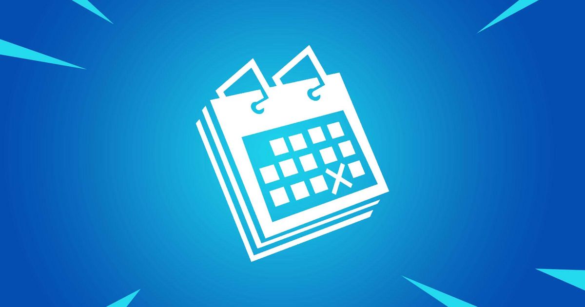 Calendar in a Fortnite art style with a date marked with an 'X'