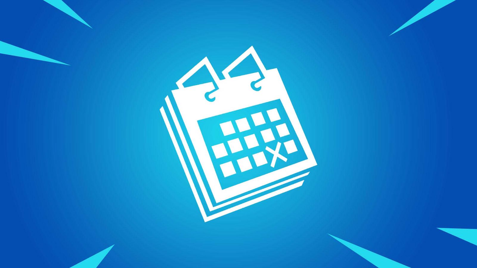 Calendar in a Fortnite art style with a date marked with an 'X'
