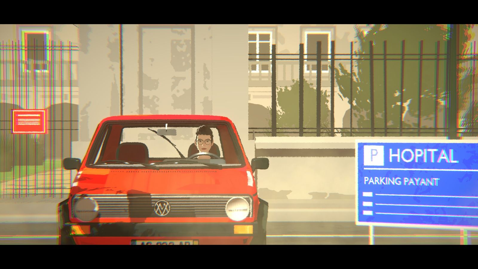 The Wreck's protagonist sits in her car outside the hospital.
