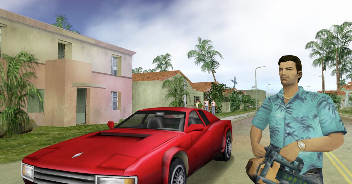 A promo screenshot for GTA Vice City.