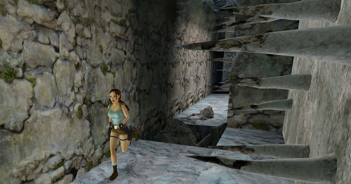 Tomb Raider 1-3 Remastered release date - Lara Croft and wall spikes