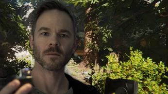 Sons of the Forest - a forest with Shawn Ashmore's face laid over the top of it