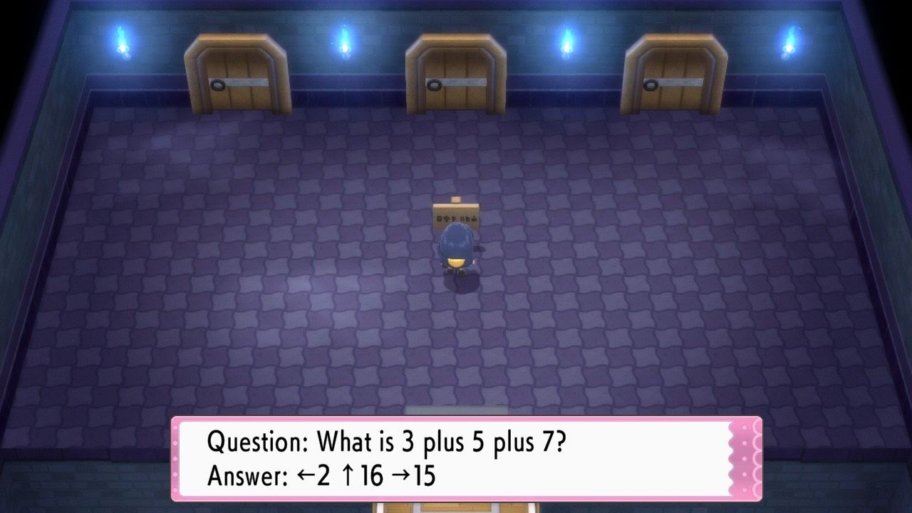 A Pokémon Trainer answering questions in Hearthome City Gym in Pokémon Brilliant Diamond and Shining Pearl.
