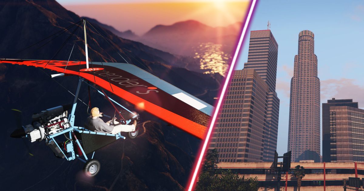 A GTA Online player flying a light aircraft.
