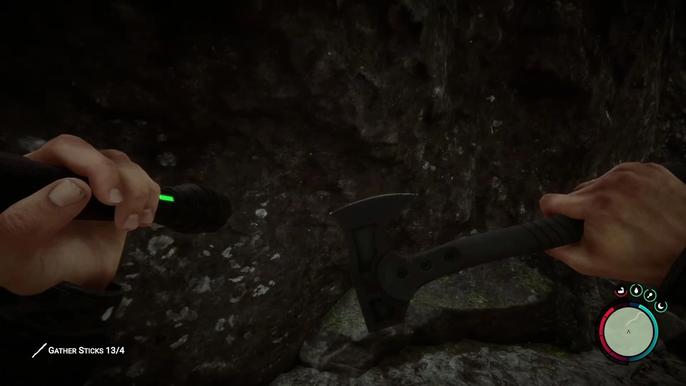 A screenshot of the flashlight in Sons of the Forest.