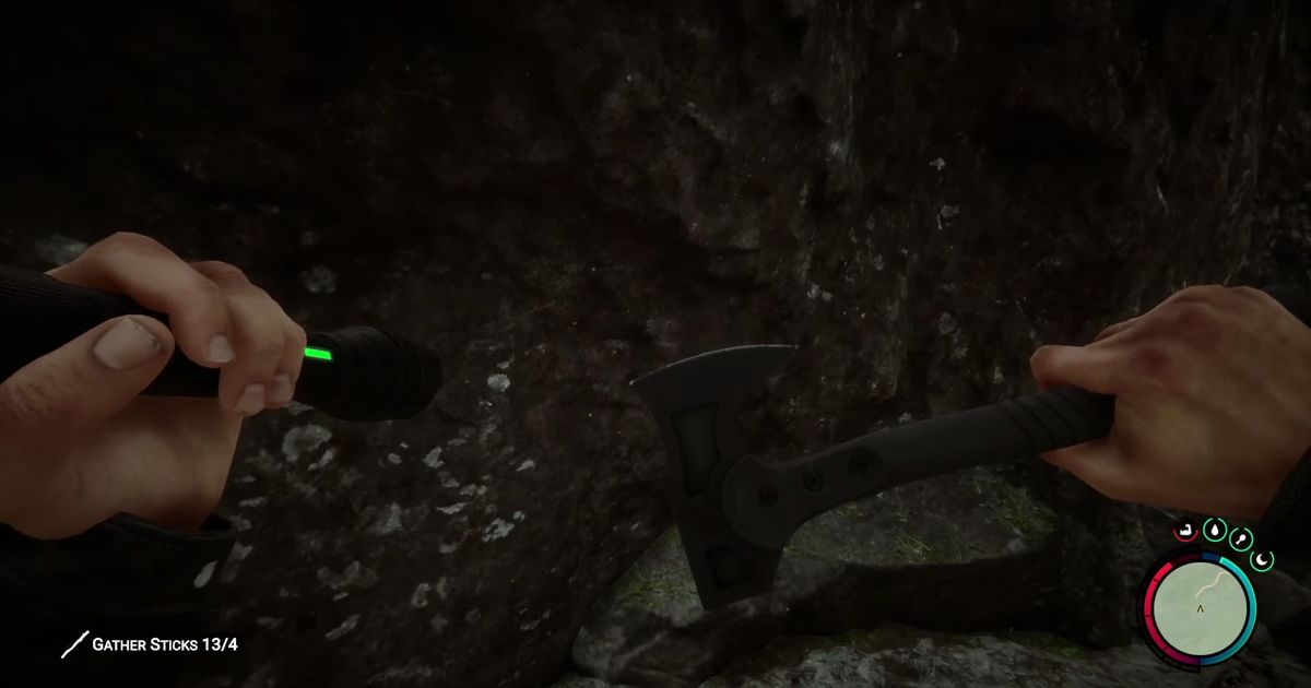 A screenshot of the flashlight in Sons of the Forest.