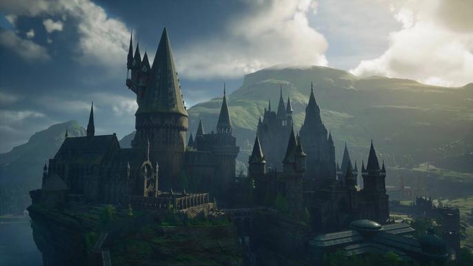 A screenshot of Hogwarts castle in Hogwarts Legacy.