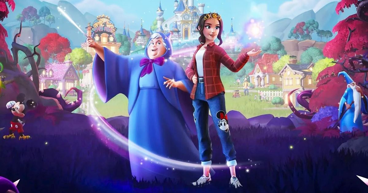Player character with the Fairy Godmother from Cinderella