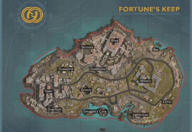 Image showing overview of Warzone Fortune's Keep map