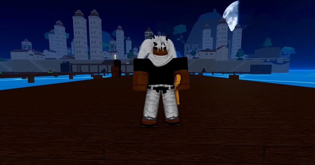 Blox Fruits gameplay image featuring a character with a sword