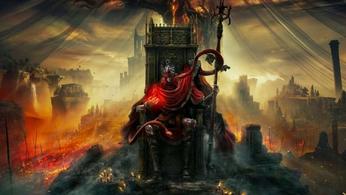 A demon is sitting on a throne in Elden Ring's DLC