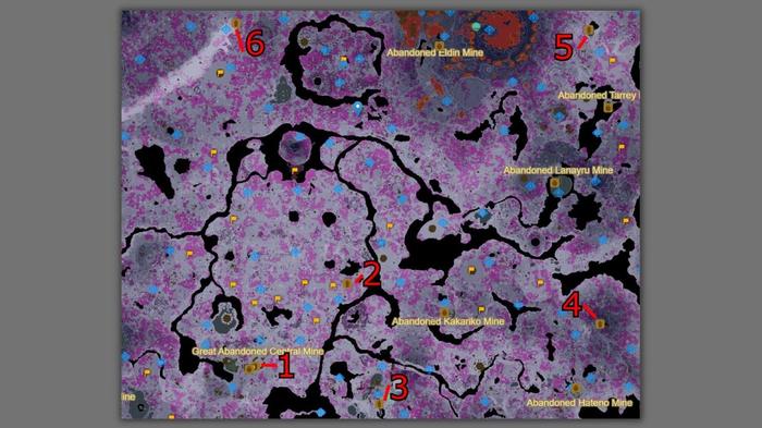 Zelda: TotK: Locations of each Bargainer Statue in the underworld
