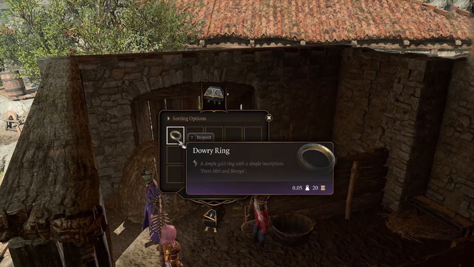 An image of the dowry ring in Baldur's Gate 3. 