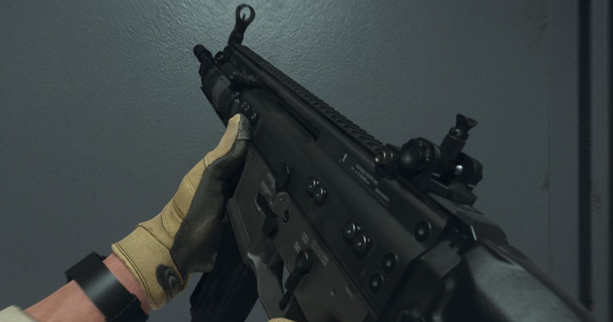 Modern Warfare 3 TAQ-56 assault rifle on grey background