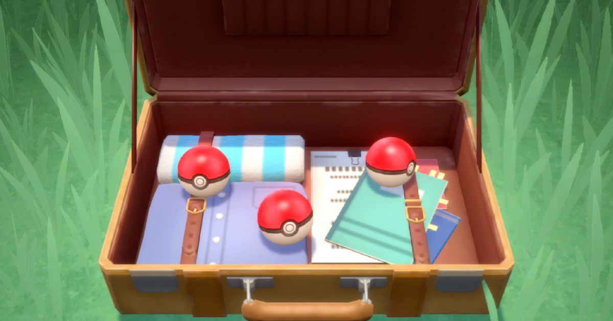 Professor Rowan's briefcase, containing the three starter Pokémon in Pokémon Brilliant Diamond and Shining Pearl.