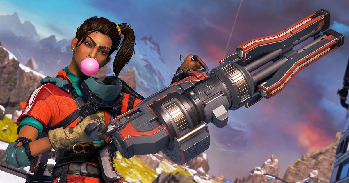 Image of Apex Legends character holding a rifle