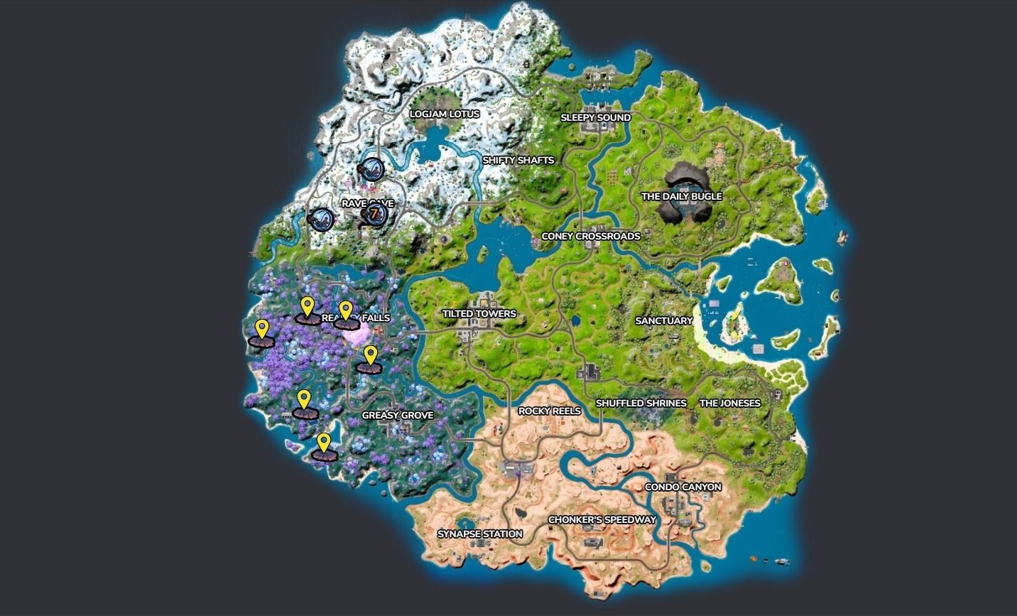 Fortnite Geyser Locations - Week 6 Quest Route