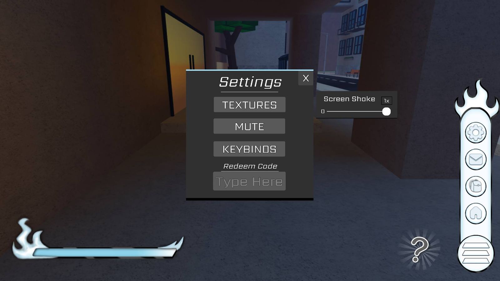 The code redemption screen in Soulz on Roblox.